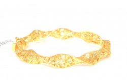 22K Gold Twisted Hinged Fusion Bangle Bracelet - 1