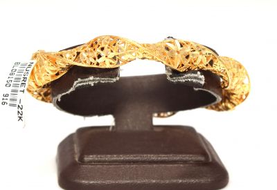 22K Gold Twisted Hinged Fusion Bangle Bracelet - 3