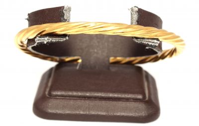 22K Gold Twisted Slip On Bangles - 2