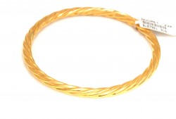 22K Gold Twisted Slip On Bangles - 3