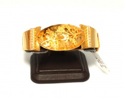 22K Gold Vase & Flowers Bangle Bracelet - 1