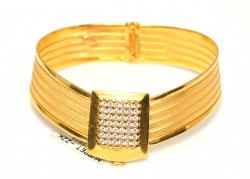 22K Gold Woven Trabzon Handcrafted Bangle Bracelet - Nusrettaki