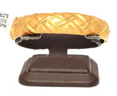 22K Gold X's Design Hinged Bangle Bracelet - 5