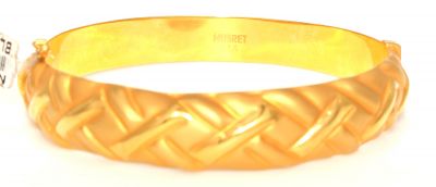 22K Gold X's Design Hinged Bangle Bracelet - 4