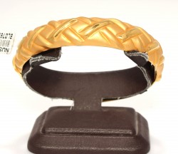 22K Gold X's Design Hinged Bangle Bracelet - 3