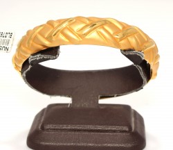 22K Gold X's Design Hinged Bangle Bracelet - 6