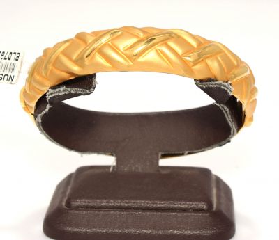 22K Gold X's Design Hinged Bangle Bracelet - 3