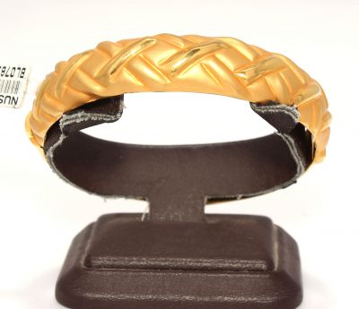 22K Gold X's Design Hinged Bangle Bracelet - 6