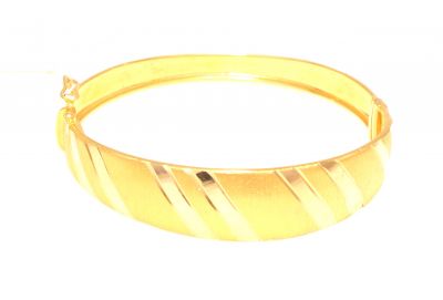 22kt Gold Shiny Lines Bangle Bracelet - 2