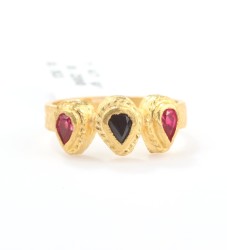24K Gold Triple Drops Ring - 5