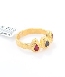 24K Gold Triple Drops Ring - 8