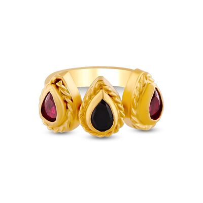 24K Gold Triple Drops Ring - 3