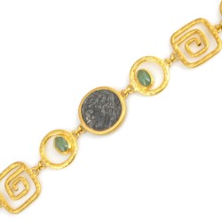 24 Ayar Altın Dövmeli Geometrik Şekilli Bileklik - 3