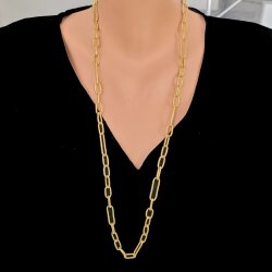 24 Ayar Altın Dövmeli Halka Zincir Kolye - Nusrettaki (1)