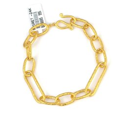 24 Ayar Altın Dövmeli Oval Şarnel Bileklik - Nusrettaki