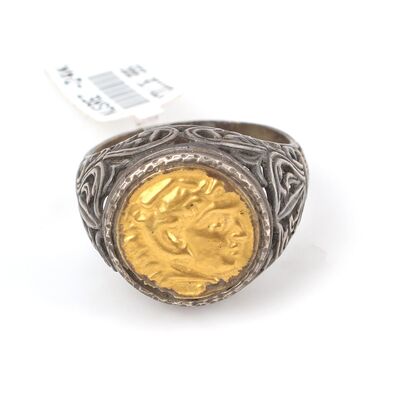 24 Ayar Altın & Gümüş Resimli Yüzük - 3