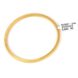 24 Ayar Altın Kare Şarnel Dövmeli Bilezik - Nusrettaki (1)