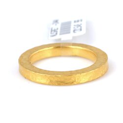 24 Ayar Altın Kare Şarnel Dövmeli Yüzük - 1