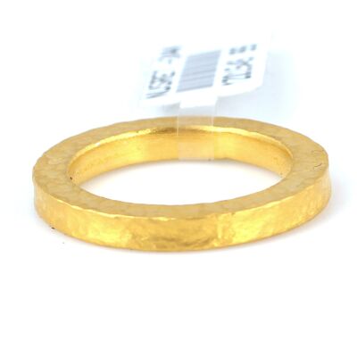 24 Ayar Altın Kare Şarnel Dövmeli Yüzük - 2