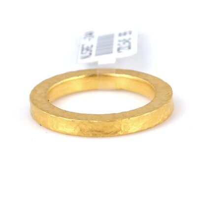 24 Ayar Altın Kare Şarnel Dövmeli Yüzük - 2