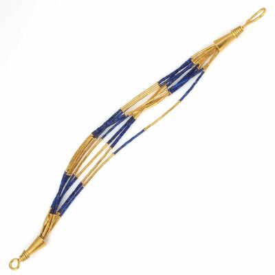 24 Ayar Altın Lapis Taşlı 8 Sıra Şarnel Bileklik - 3