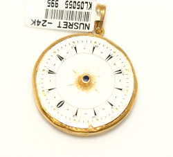 24 Ayar Altın Saat Modeli Kolye Ucu - 3