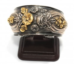 24K Gold & Sterling Silver Bangle Bracelet - 5