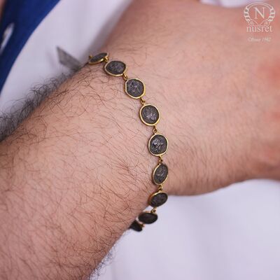 24K Gold & Silver Illustrated Bracelet - 1