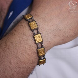 24K Gold & Silver Trojan Soldier Bracelet - Nusrettaki