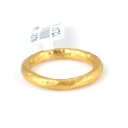 24 Ayar Altın Yuvarlak Dövmeli Yüzük - 1