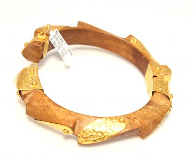 24K Gold & Ebony Bangle Bracelet - 1