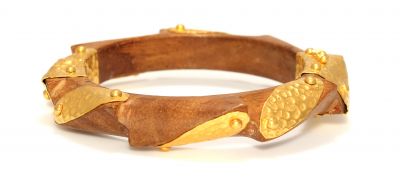 24K Gold & Ebony Bangle Bracelet - 2