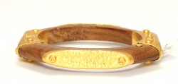 24K Gold & Wood Bangle Bracelet - Nusrettaki