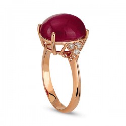 Nusrettaki - 6,05 ct Diamond Ring with Ruby