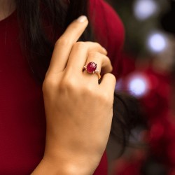6,05 ct Diamond Ring with Ruby - 4