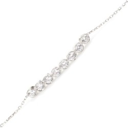 Sterling Silver 7 Row Waterway Bracelet with CZ - Nusrettaki (1)