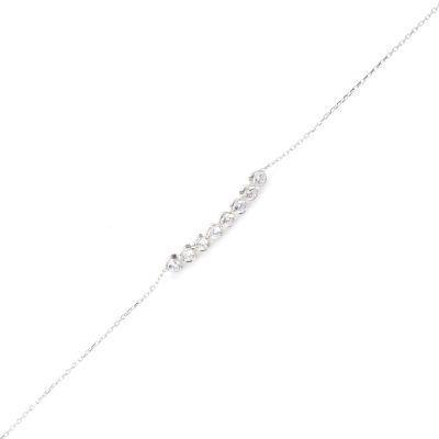 Sterling Silver 7 Row Waterway Bracelet with CZ - 4