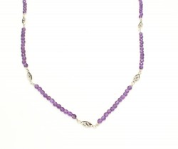 Silver Filigree Top Design Necklace with Amethyst - Nusrettaki (1)