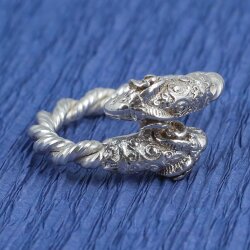 925 Ayar Gümüiş Burgu Model Koç kafası Yüzük - Nusrettaki (1)