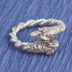 925 Ayar Gümüiş Burgu Model Koç kafası Yüzük - 3