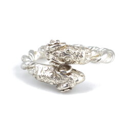 925 Ayar Gümüiş Burgu Model Koç kafası Yüzük - 6