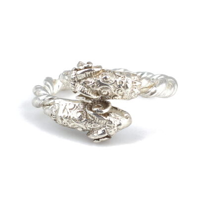 925 Ayar Gümüiş Burgu Model Koç kafası Yüzük - 6