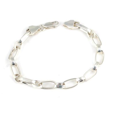 925 Ayar Gümüş 0,6 Cm Oval Doch Zincir Bileklik - 1