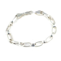 925 Ayar Gümüş 0,6 Cm Oval Doch Zincir Bileklik - 3