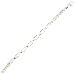 925 Ayar Gümüş 0,6 Cm Oval Doch Zincir Bileklik - 4