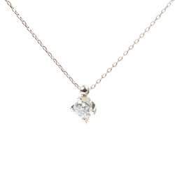 925 Ayar Gümüş 0,60 ct Pırlanta Görünümlü Tek Taş Kolye - Nusrettaki (1)