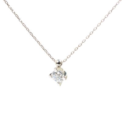 925 Ayar Gümüş 0,60 ct Pırlanta Görünümlü Tek Taş Kolye - 2