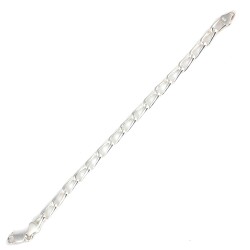 925 Ayar Gümüş 0,7 Cm Oval Burgulu Zincir Bileklik - Nusrettaki (1)