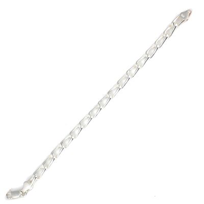 925 Ayar Gümüş 0,7 Cm Oval Burgulu Zincir Bileklik - 2