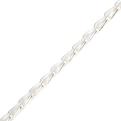 925 Ayar Gümüş 0,7 Cm Oval Burgulu Zincir Bileklik - 3